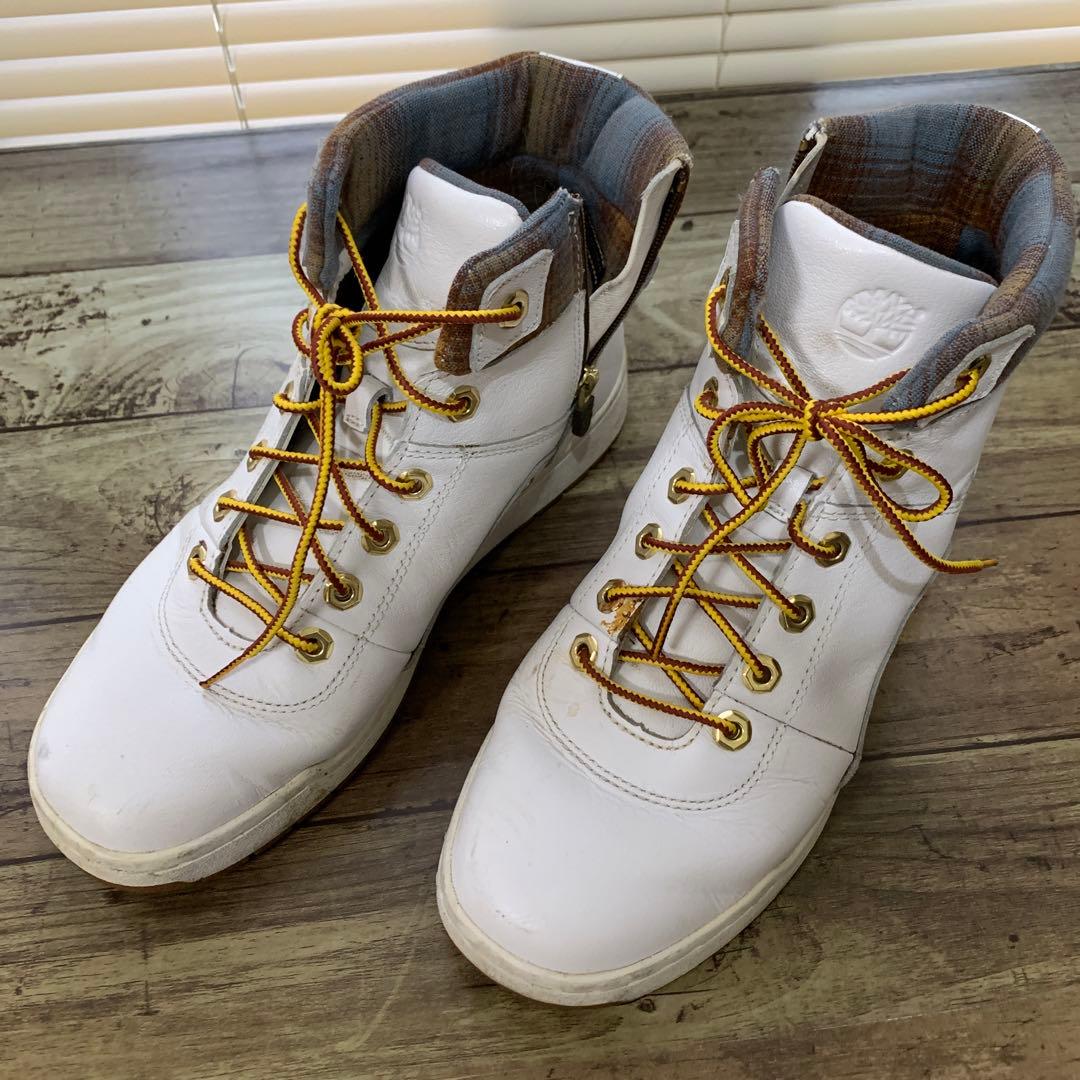 ティンバーランド Timberland レザー 25.5cm 白 ホワイト - メルカリ