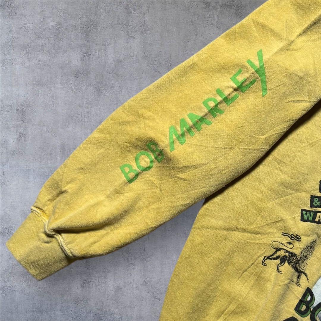 2384古着ZIONボブ・マーリースウェット雰囲気系好デザインマスタード