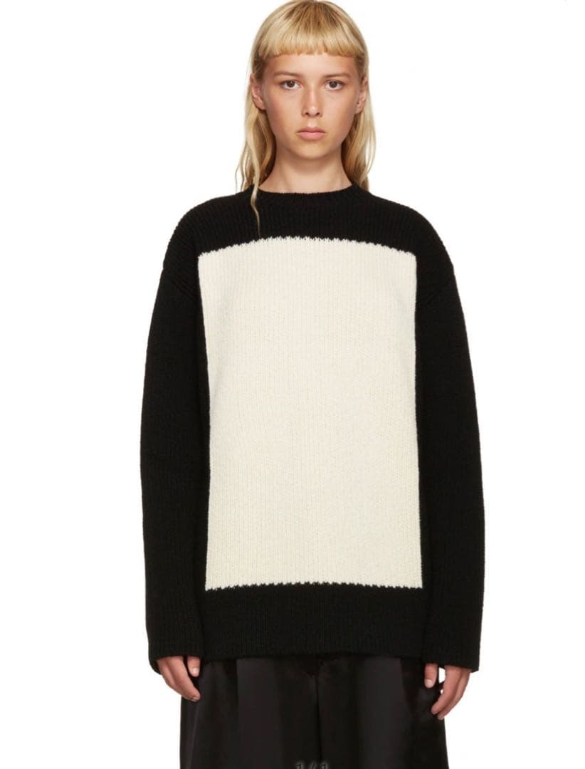 本日出品取り下げ LOEWE ニットセーター XS 黒/アイボリー - メルカリ