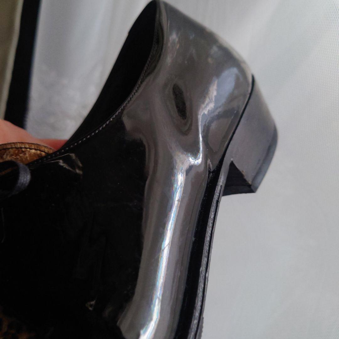 セリーヌ39（25.5）レオパードハラコポニーヘア切替パテントレザー