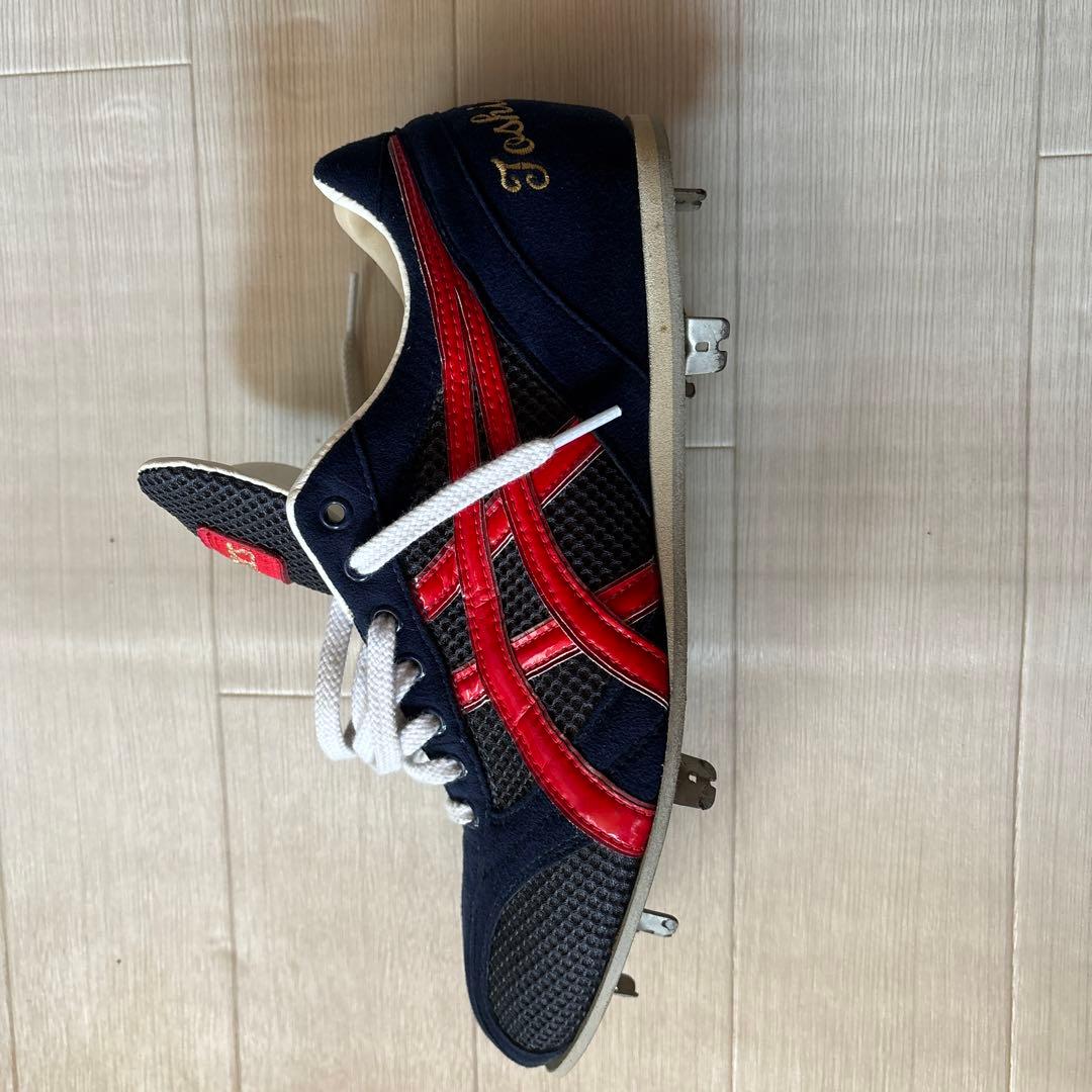 asics スパイクシューズ ネイビー/レッド27.0cm - メルカリ