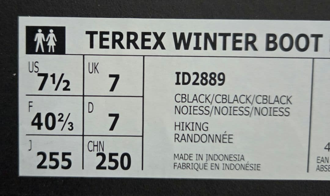 新品adidasTERREX ウィンターブーツ COLD.RDY黒 25.5cm