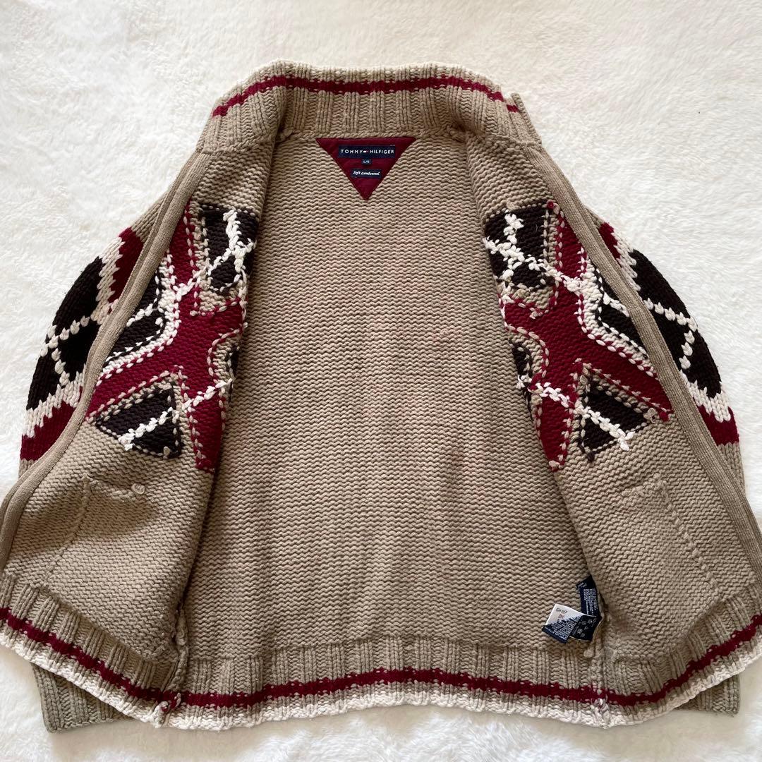 希少】トミーヒルフィガー ネイティブ柄 カウチン ドライバーズニット