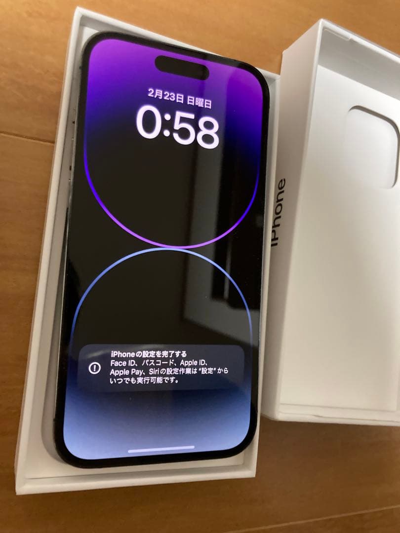 美品 Apple iPhone 14 Pro ディープパープル 本体箱付き128