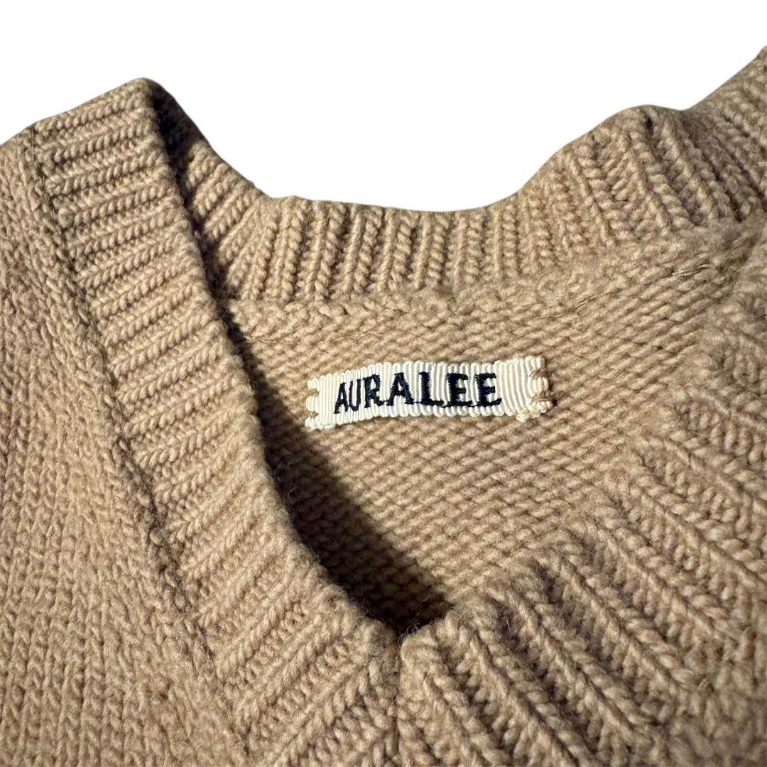 AURALEE オーラリー FELT WOOL YARN KNIT V NECK