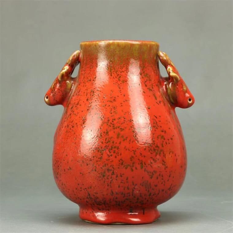 乾隆雍正です鶏血紅鹿耳尊の花瓶です景徳鎮装飾品 現代工芸品 美術品 置物 楽天市場】景徳鎮 釉裏紅麒麟鳳凰文花生 希少 花瓶 高さ約60cm 壺 中国