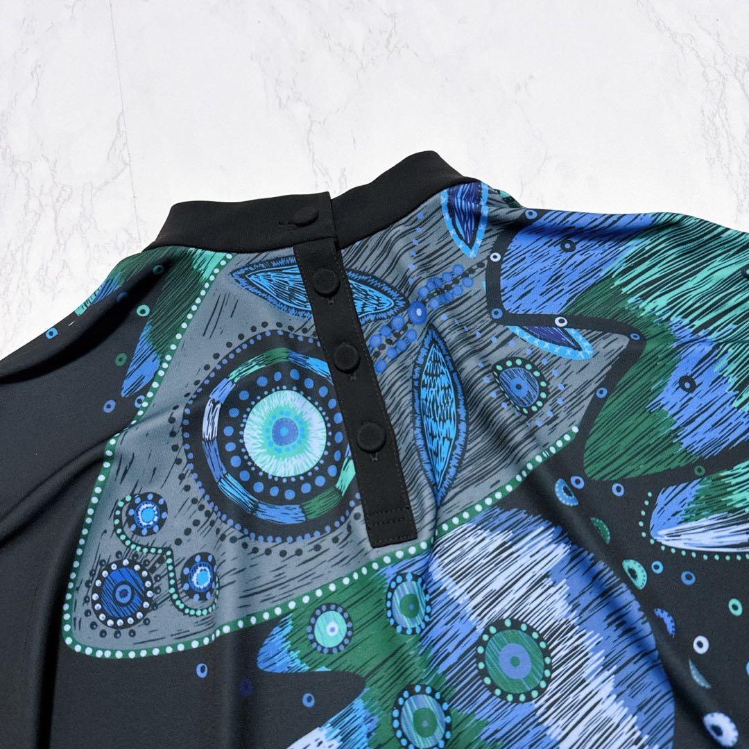 美品】トクコプルミエヴォル チュニック ワンピース 花柄 プリーツ 黒