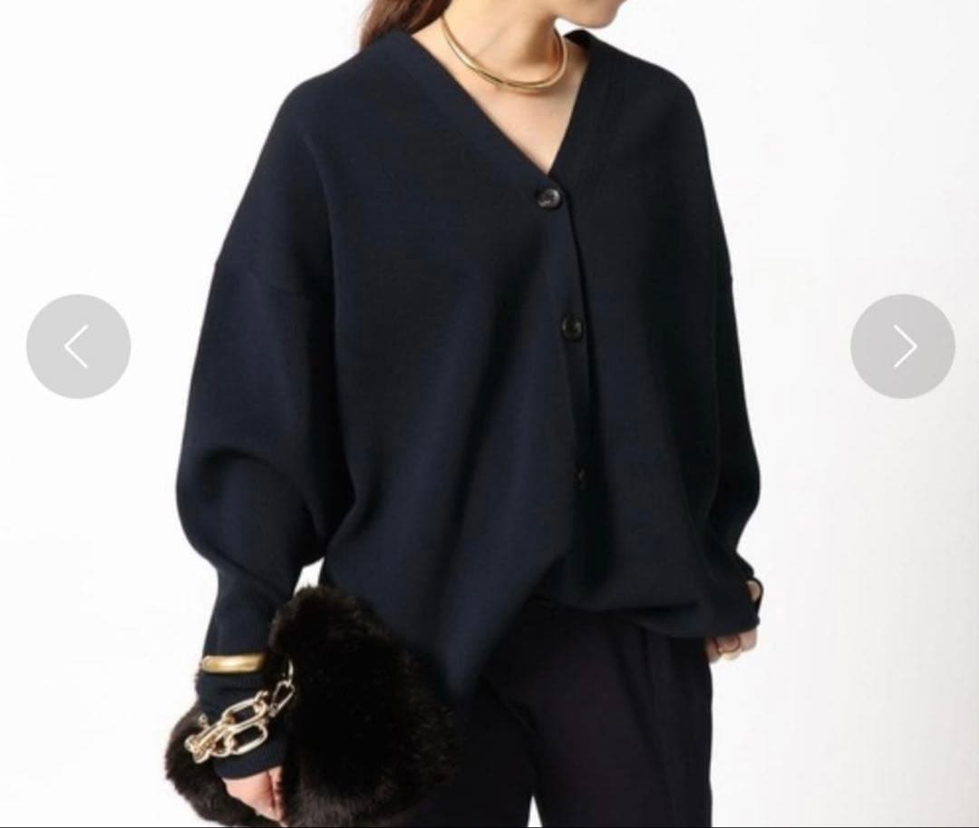 AP STUDIO ワイドニットカーディガン 黒 - メルカリ