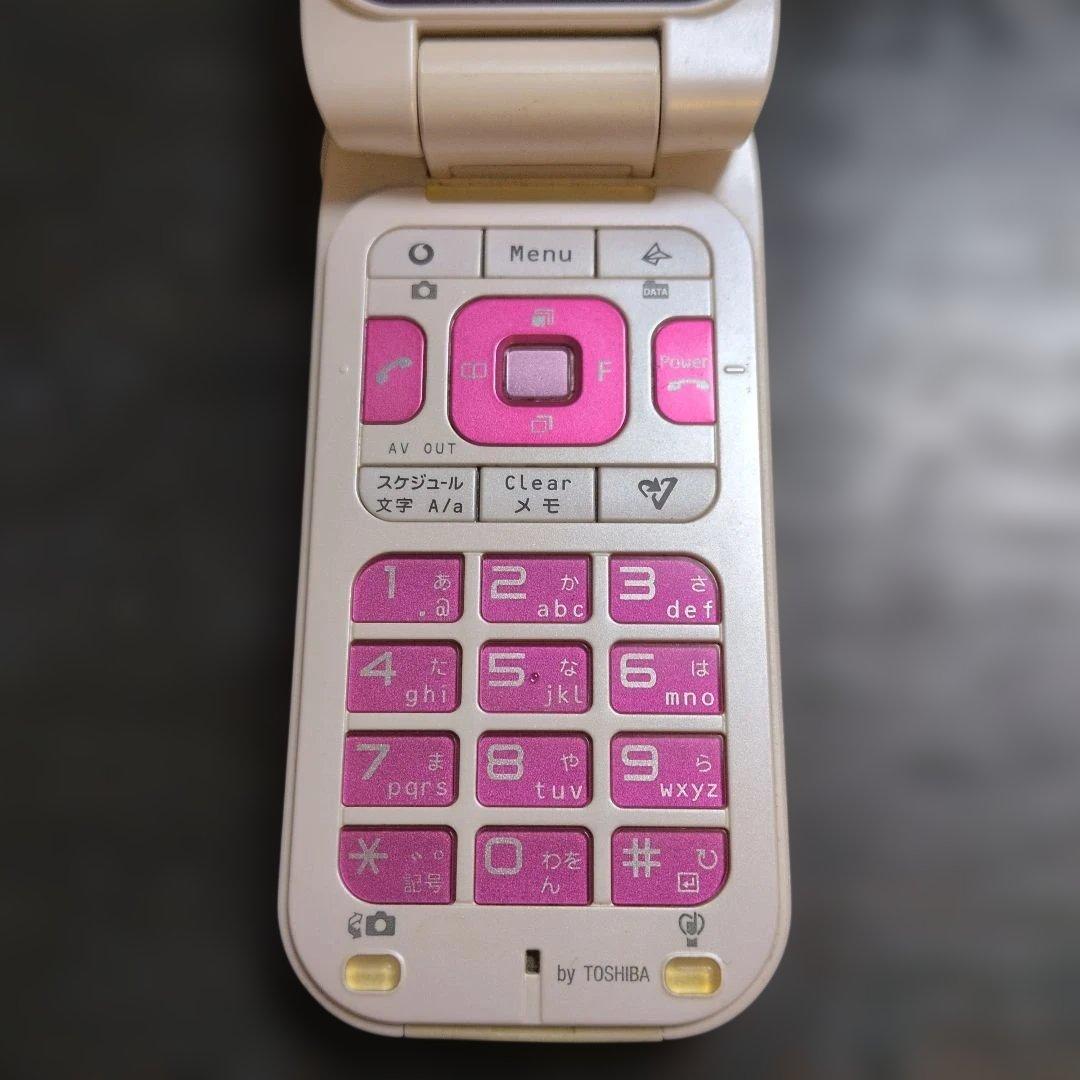 ガラケー東芝 Vodafone V603T ピンク 折りたたみ式携帯電話 - メルカリ