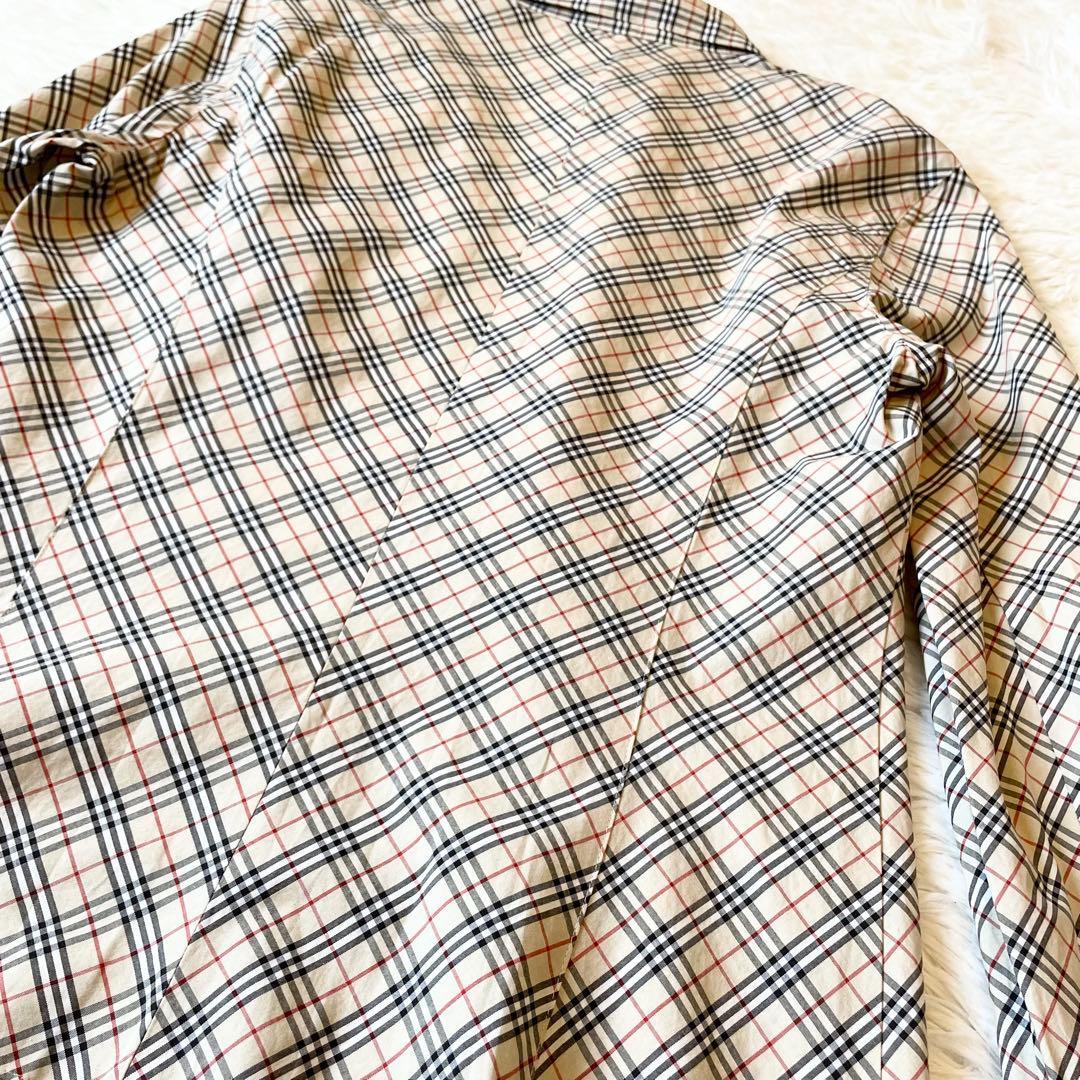 バーバリーブルーレーベル ノバチェック シャツ Yシャツ 刺繍ロゴ
