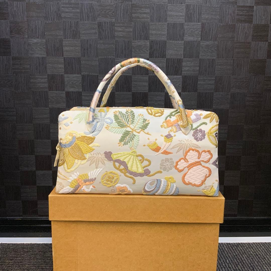 【井澤屋】利休バッグ　和装用バッグ クリーム色 唐織　707292 井澤屋】利休バッグ 和装用バッグ クリーム色 唐織 707292