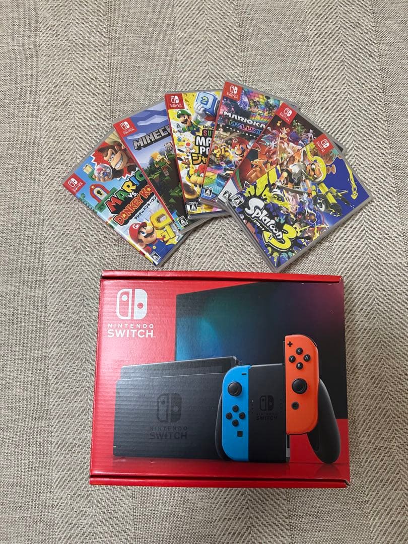 ゆ*ん様 Nintendo Switch ネオンブルー・レッド 本体　ソフト6本 Nintendo Switch 本体【Joy-Con(L) ネオンブルー/(R) ネオンレッド
