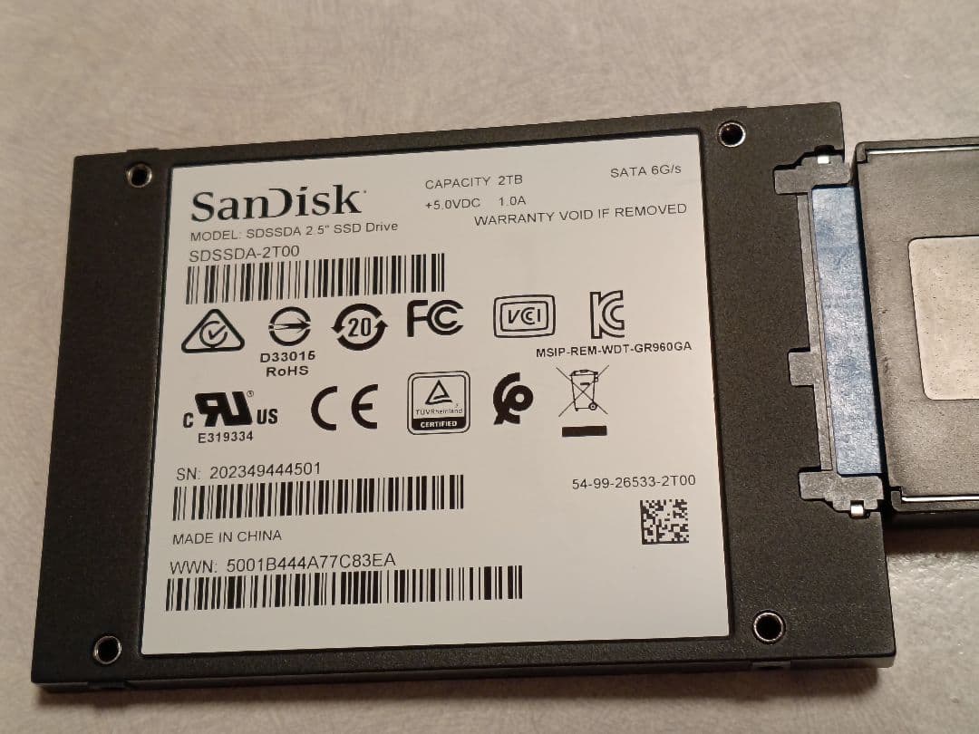 SanDisk SSD PLUS 2TB 正常92% 501