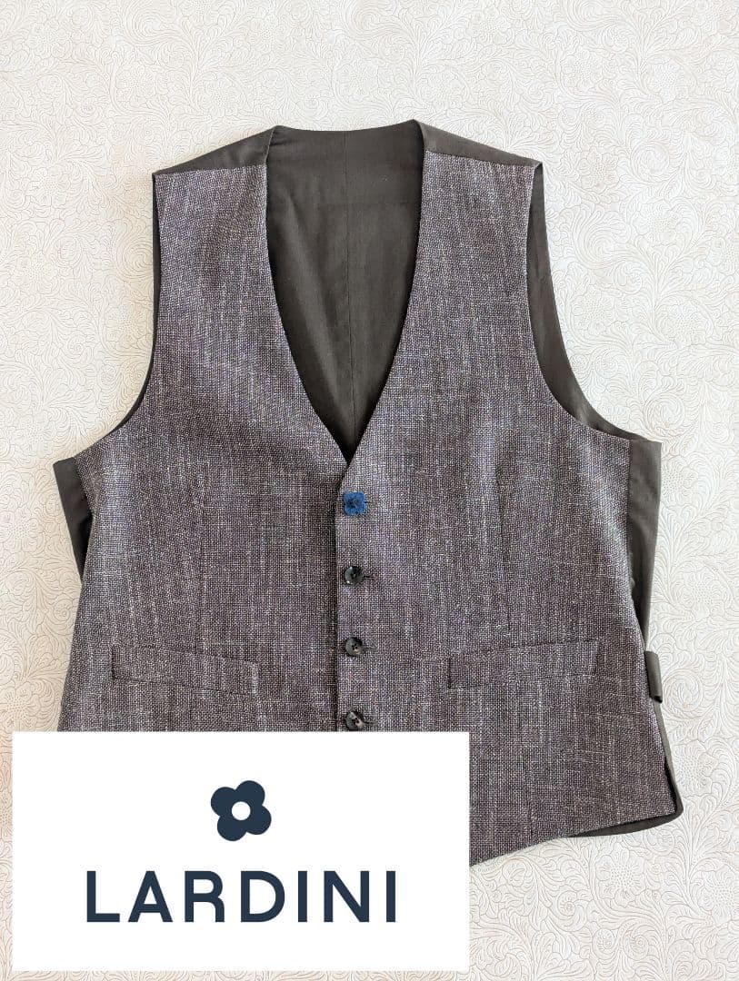 LARDINI/ラルディーニ/ウール・コットン・リネン/ブラウンジレ/ベスト LARDINI（ラルディーニ） ジャケット リネン レーヨン ツイル レビュー