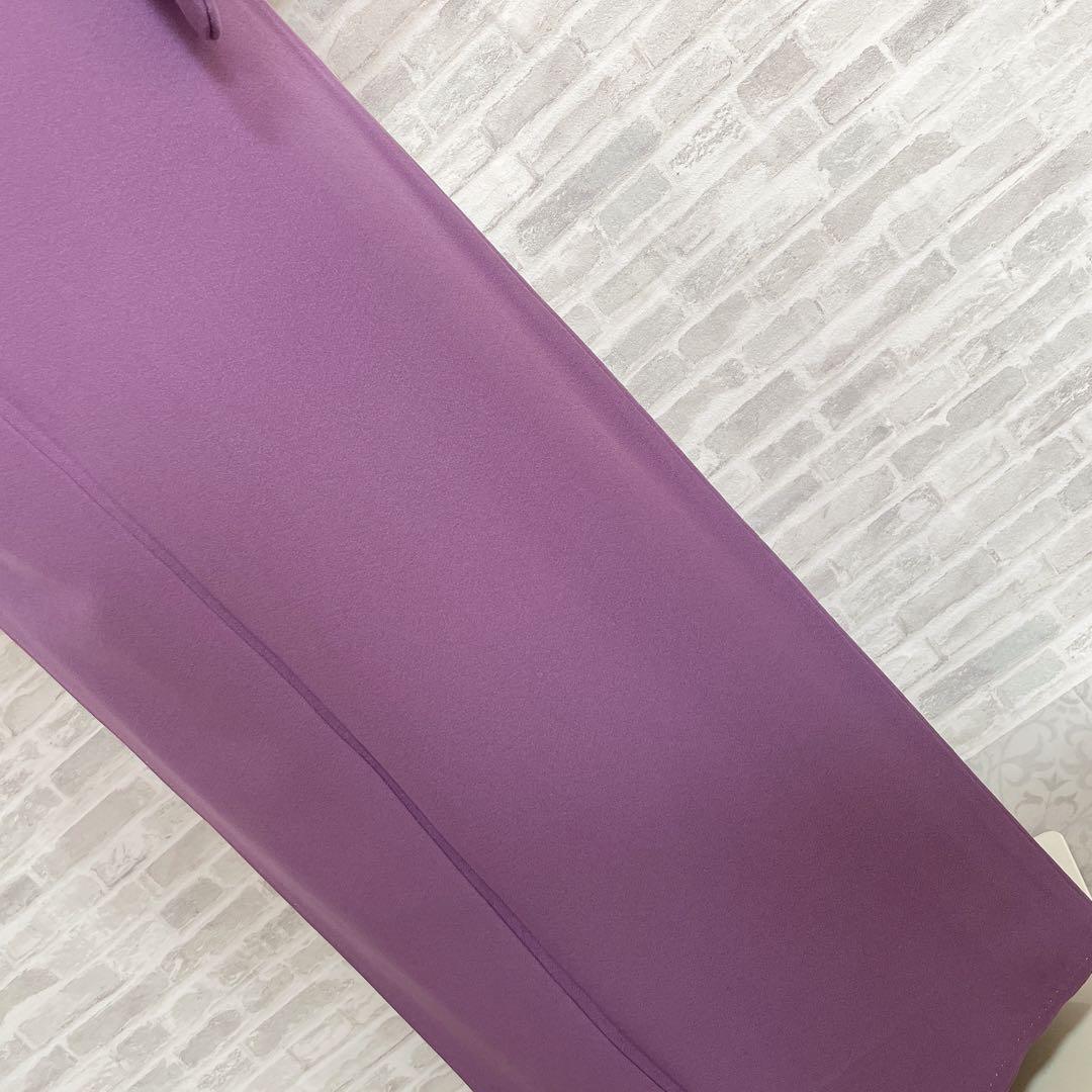 色無地 フルセット 紫 丸に剣片喰 シンプル 礼装 カジュアル 着物 I2