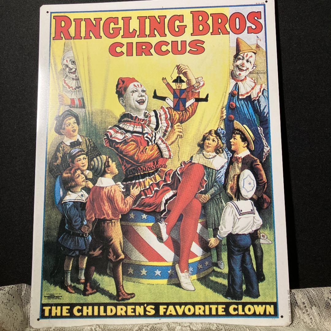 ヴンテージ ティン アートポスター サーカス ピエロ フランス製 - メルカリ