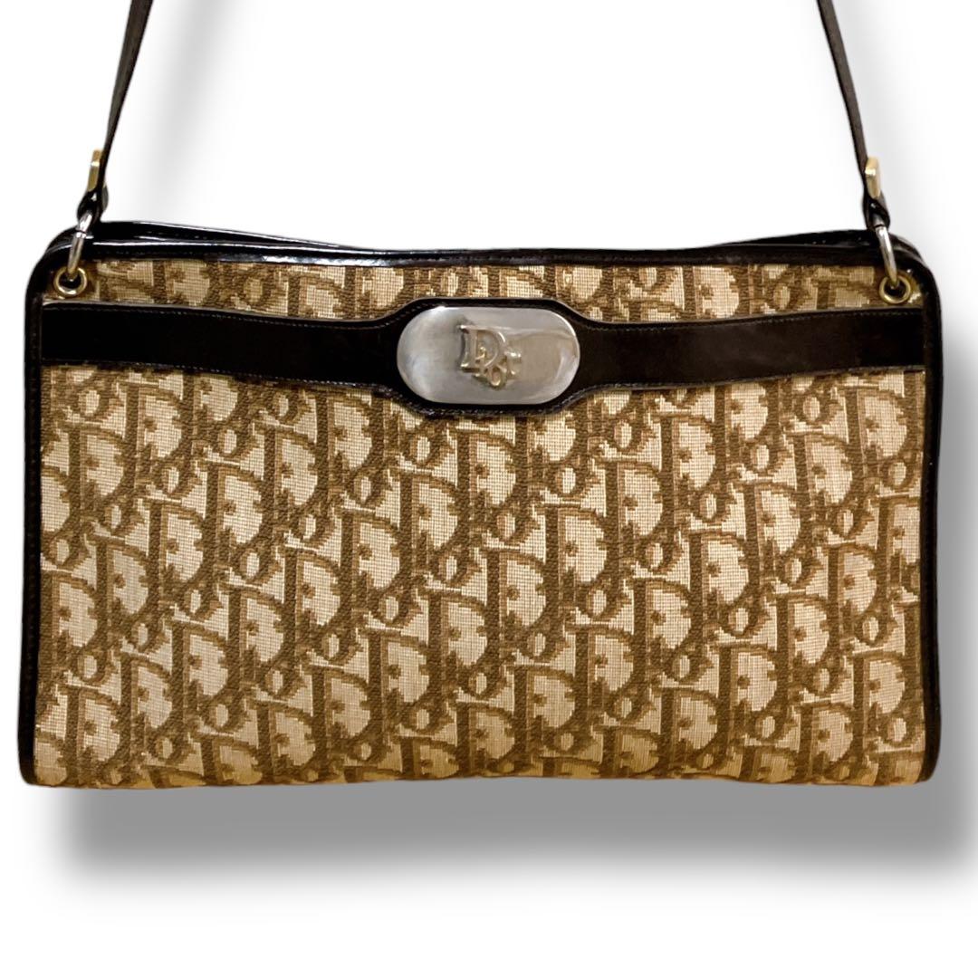 クリスチャンディオール フランス製 トロッター柄 肩掛け可 ショルダー