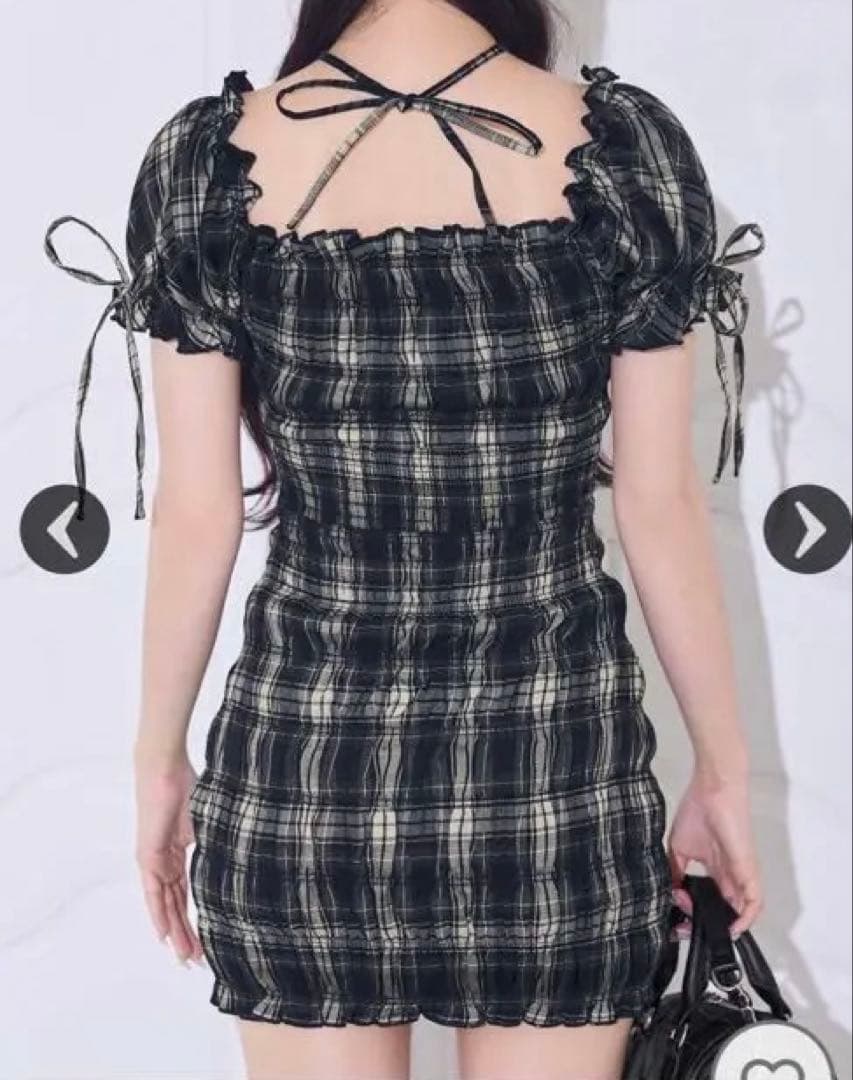 シャーリングチェックミニワンピース - メルカリ