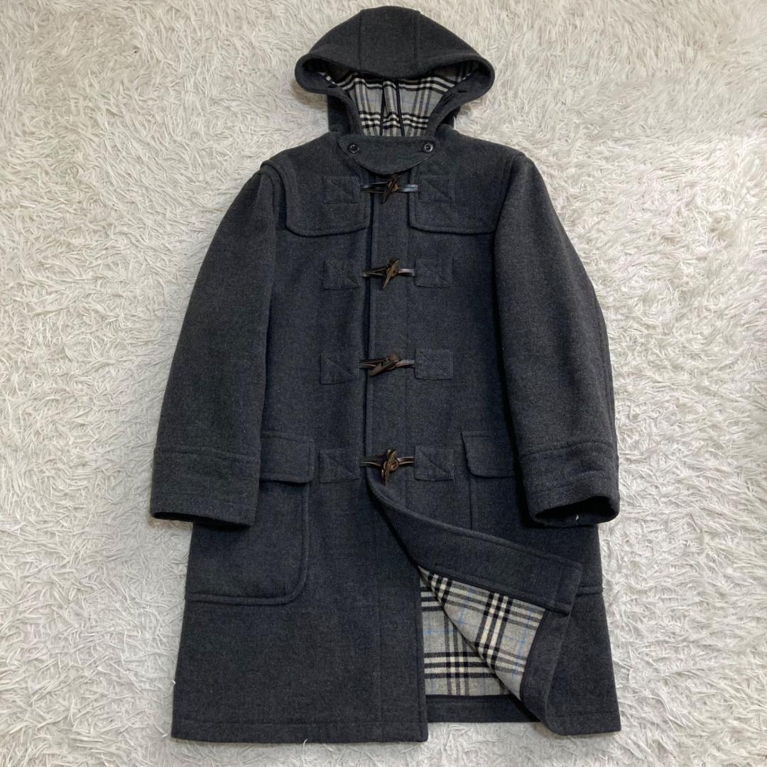 15951✨美品✨バーバリーロンドン ダッフルコート ブルーノバチェック グレー バーバリー ロンドン BURBERRY LONDON ノバチェック ウール コート