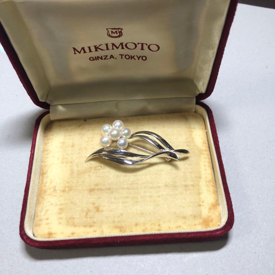 12011美品 最高級ミキモト ブローチ パール フォーマル 6珠 皇室御用達