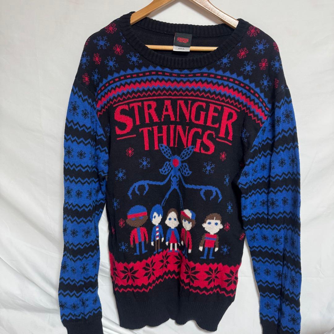 あ*お様 ストレンジャーシングス Stranger Things ニット XL ストレンジャー・シングス 薄手ニット 黒 サイズ M, L, XL