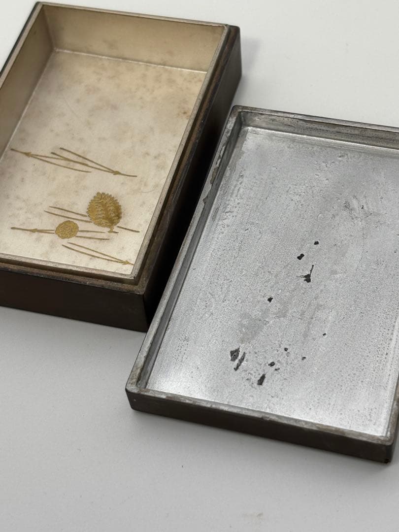 吉祥鶴~金蒔絵小函】神韻縹渺の香合・古美術品・木調