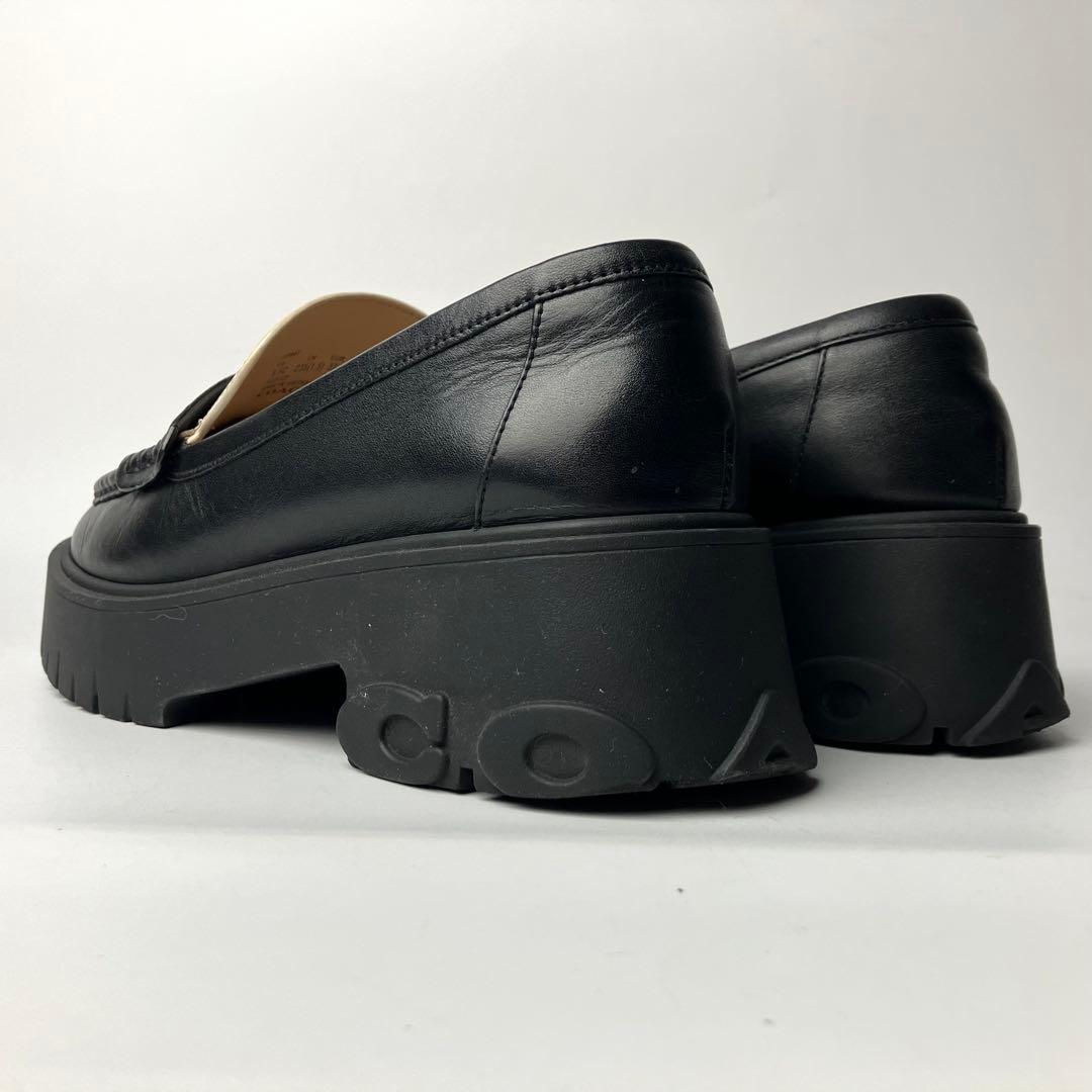 美品】COACH ルーシー 厚底 レザーローファー チャンキーヒール 23.5