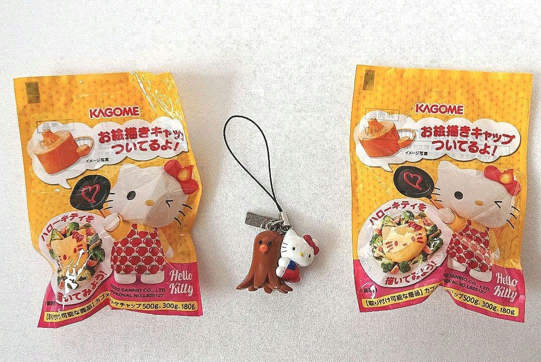キティちゃん 伊藤ハム ストラップ& KAGOME お絵描きキャップ Kitty