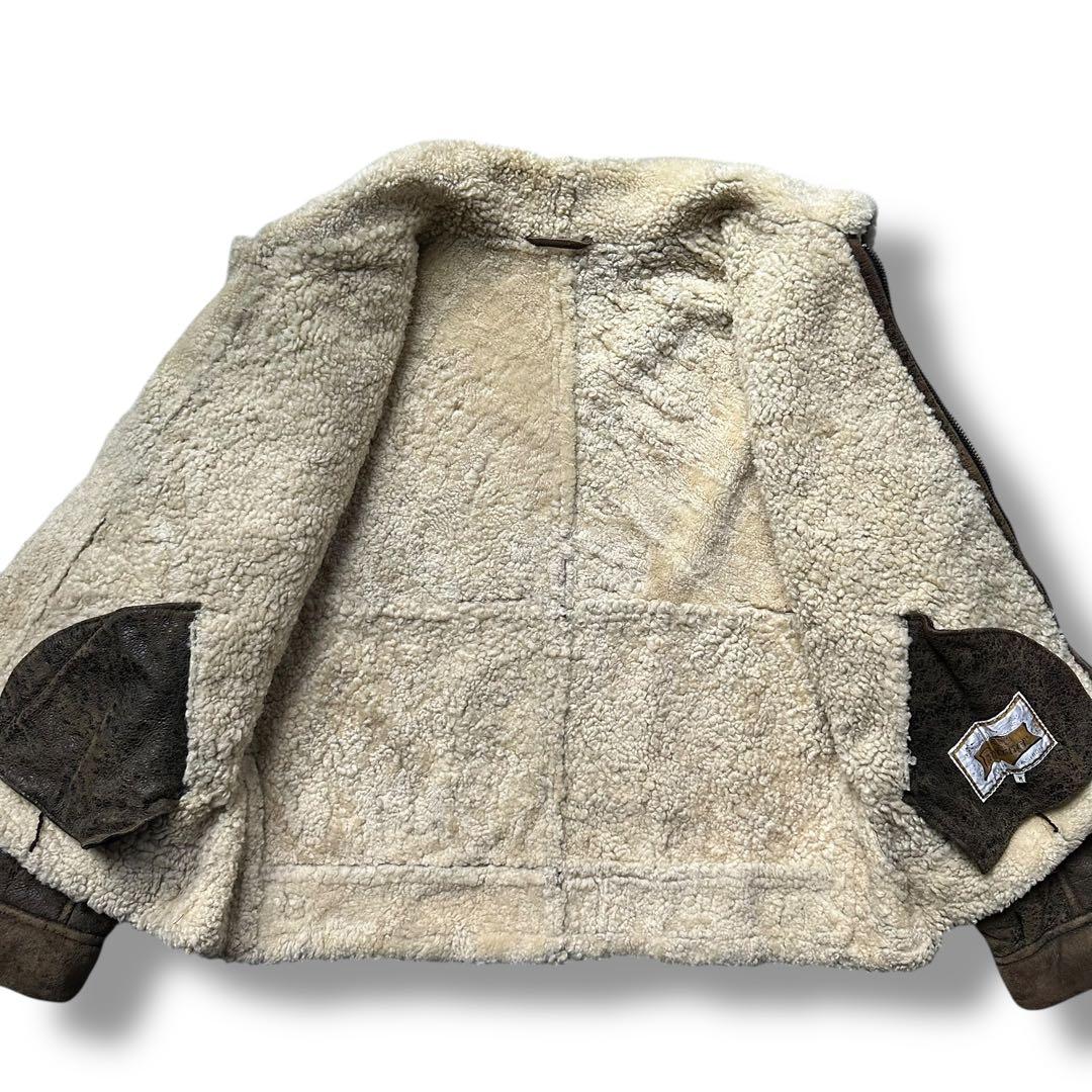 フライトジャケット B-3 リアルムートン ボア シープスキン ダメージ