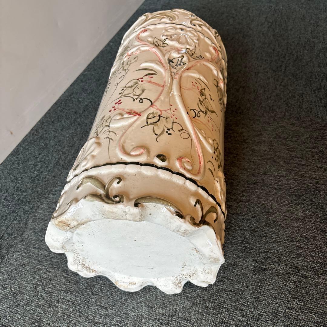 花模様の陶器製傘立て 高さ約43cm 直径約21cm QW4752 - メルカリ