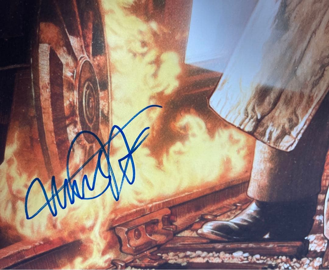 マイケルJフォックス ドリューストルーザン 直筆サイン バック