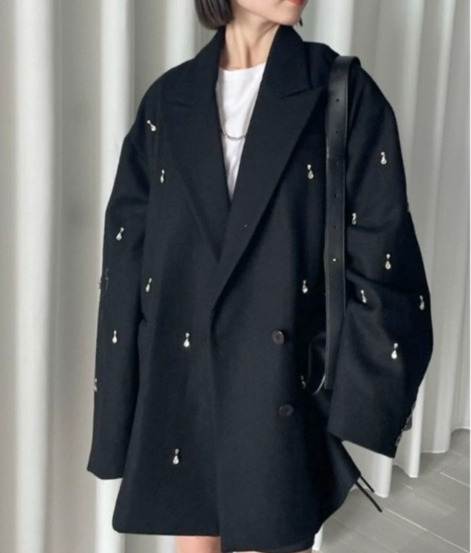 完売品ameri UND ELSA BIJOU WOOL JACKET - メルカリ