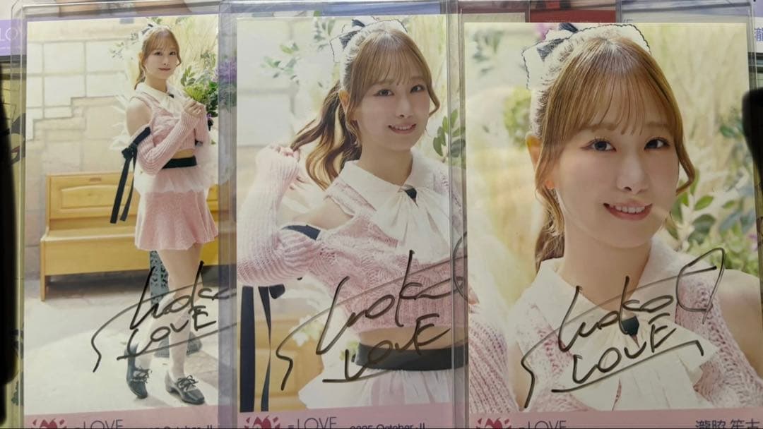 イコラブ 生写真 瀧脇笙古 ピンクニット直筆コンプ