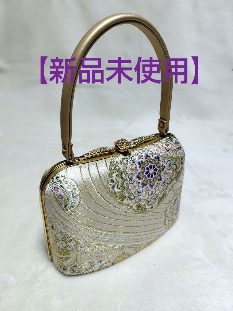 和装用バッグ 金色 花柄（礼装用） 和装用バッグ 黒と金の花柄 セール アウトレット