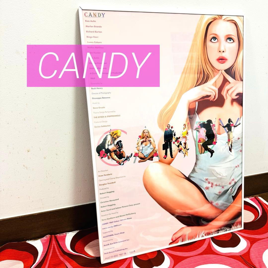 レア映画CANDY キャンディ ヴィンテージポスター レトロ Candy Movie Poster 1970 Japanese 2 Panel (20x57)