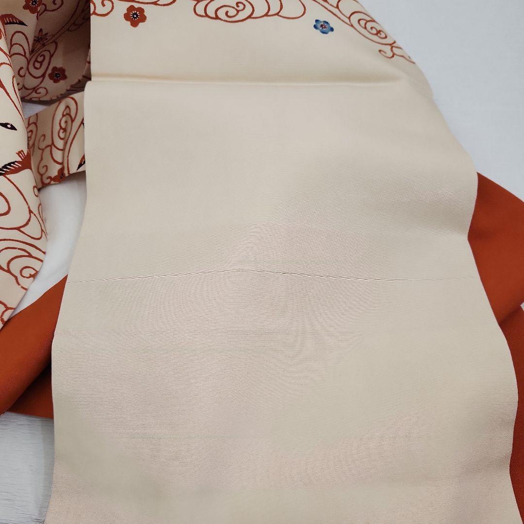 開き名古屋帯 塩瀬 染帯 九寸 紅型 雲間飛鳥文 朱色 オレンジ - メルカリ