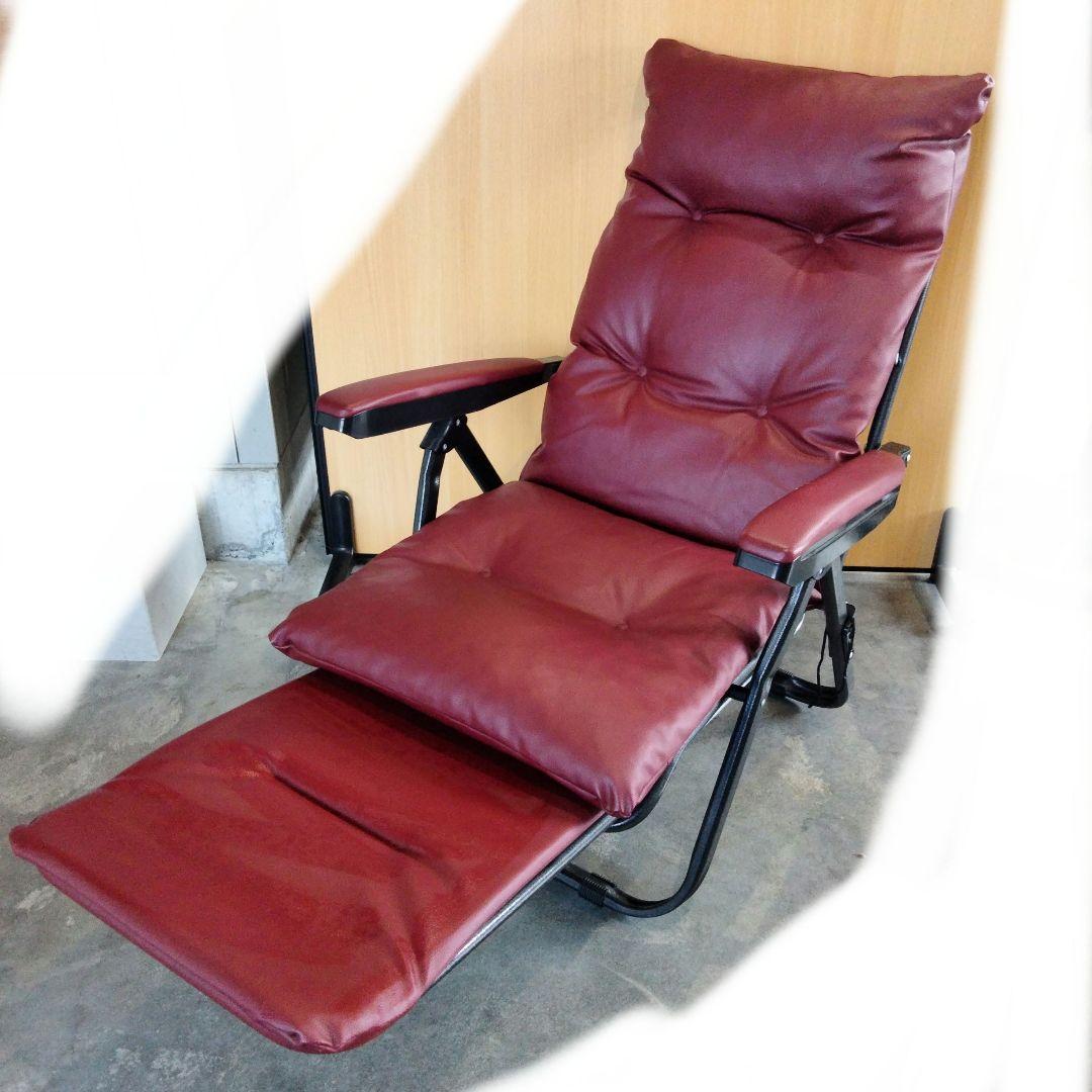 折り畳み可能　リクライニングチェア　ワインレッド 楽天市場】【直送】 フットレスト付き リクライニングチェア - 寝椅子