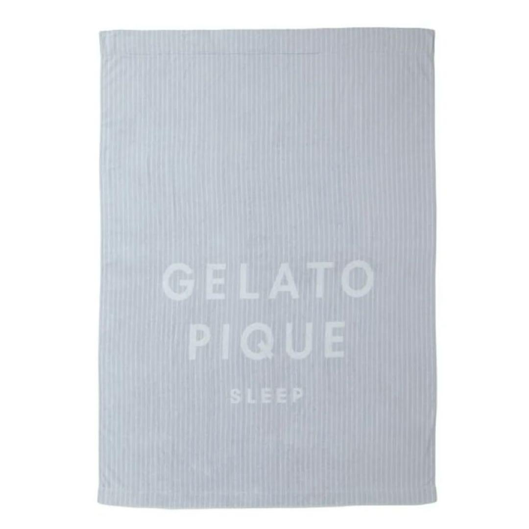 新品未使用品【ストライプ ロゴ 今治タオルケット】ブルー ジェラピケ