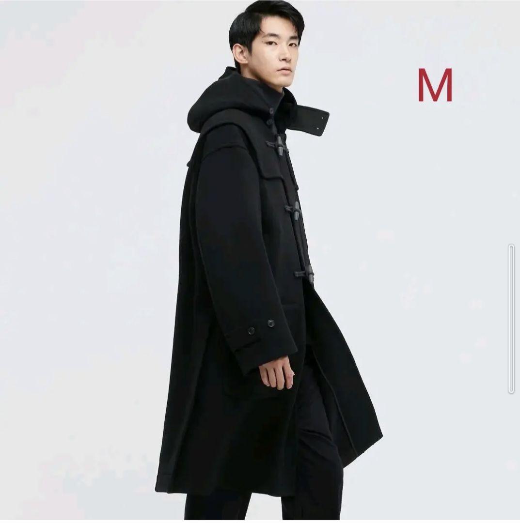 ユニクロ＋Jウールオーバーサイズダッフルコート黒ブラック サイズ M