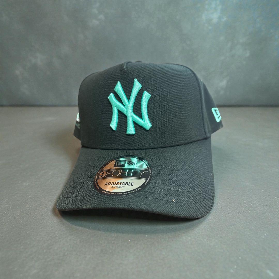 【希少・海外限定】1点New Era 9FORTY ブラック/ティファニーブル ニューエラ ティファニーブルー LA ブラック 9Forty キャップ (New Era