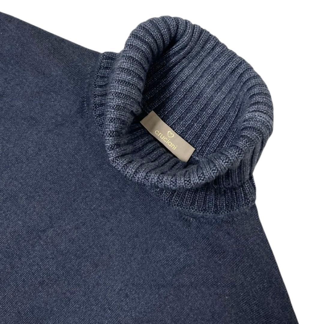 crucianiクルチアーニsize48タートルネックニットNAVY CRUCIANI（クルチアーニ） ニット タートルネック ハイゲージ 14ゲージ