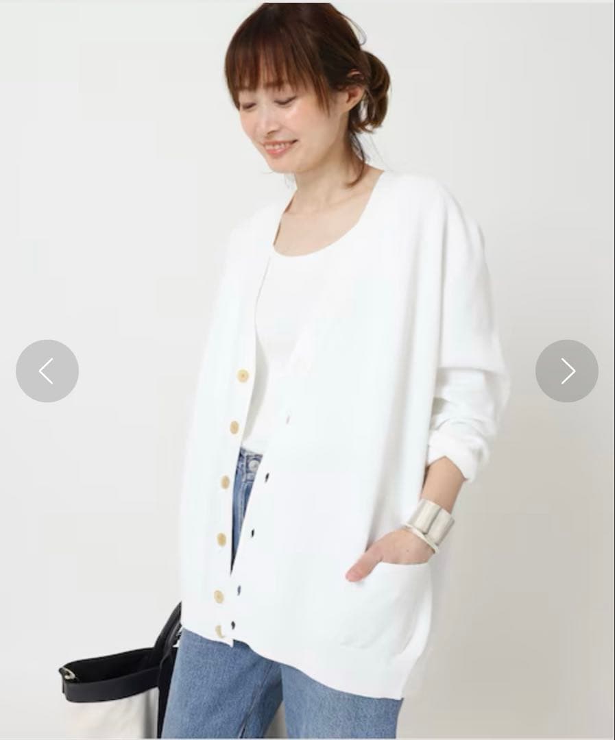 MADISONBLUE ホワイト ビックシルエット カーディガン Deuxieme Classe（ドゥーズィエムクラス）の「*【MADISONBLUE