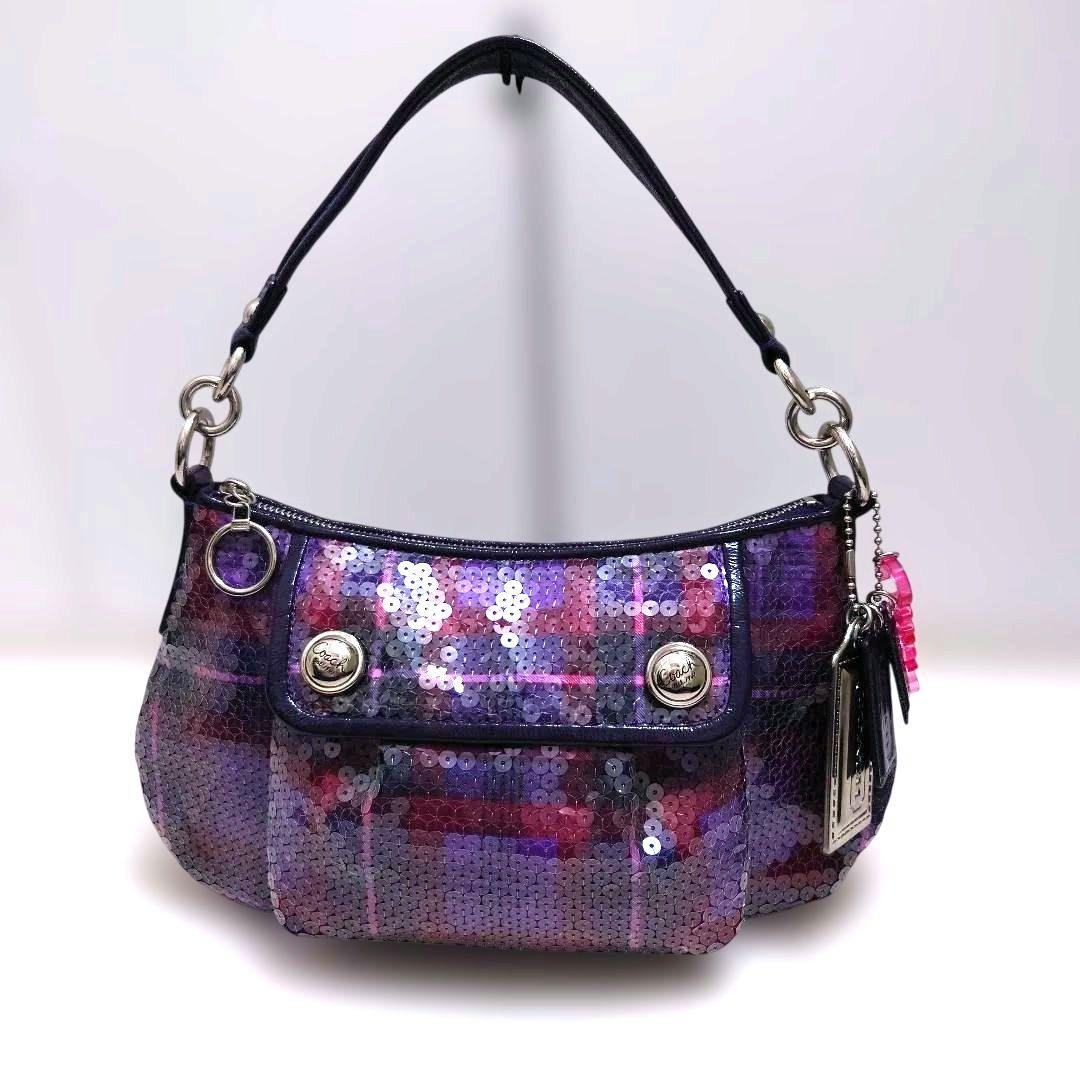 美品 COACH POPPY ハンドバッグ スパンコール 定価5万 貴重 2way COACH コーチ ショルダーバッグ スパンコール