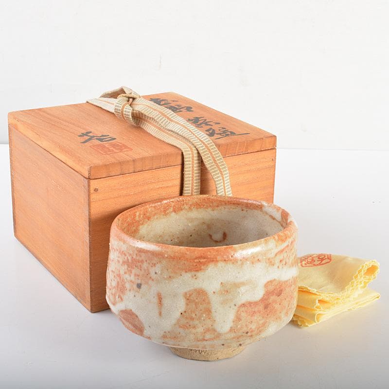 茶道具 志野焼 人間国宝 加藤孝造作 茶碗 共布共箱 M R6892 - メルカリ
