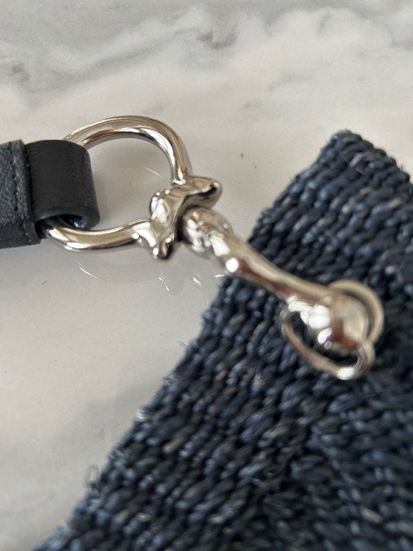 美品 TOFF&LORDSTONE トフ＆ロードストーン ストライプ かごバッグ