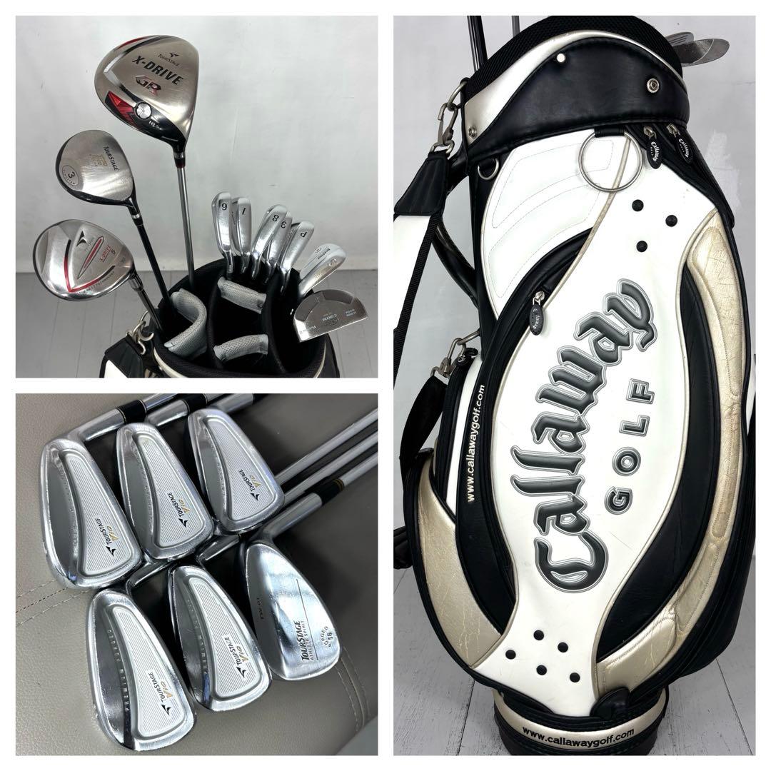 本格派 メンズゴルフクラブ 10本 フルセット ゴルフセット 豪華 お試しセット Callaway（キャロウェイ） グラファイトゴルフクラブ 10本セット