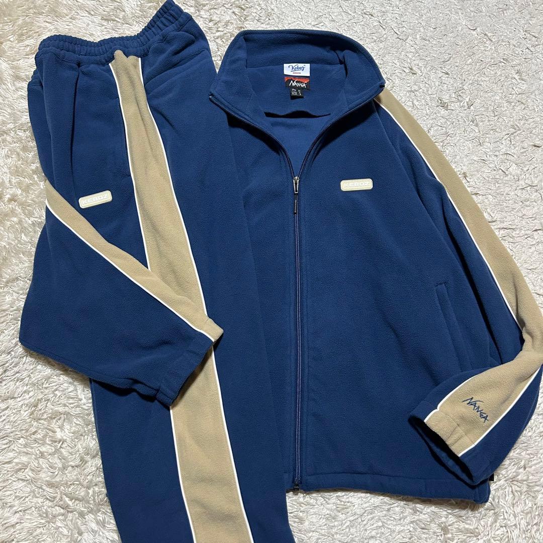 ケボズ ナンガ テックフリーススウェット セットアップ 青系 Mサイズ