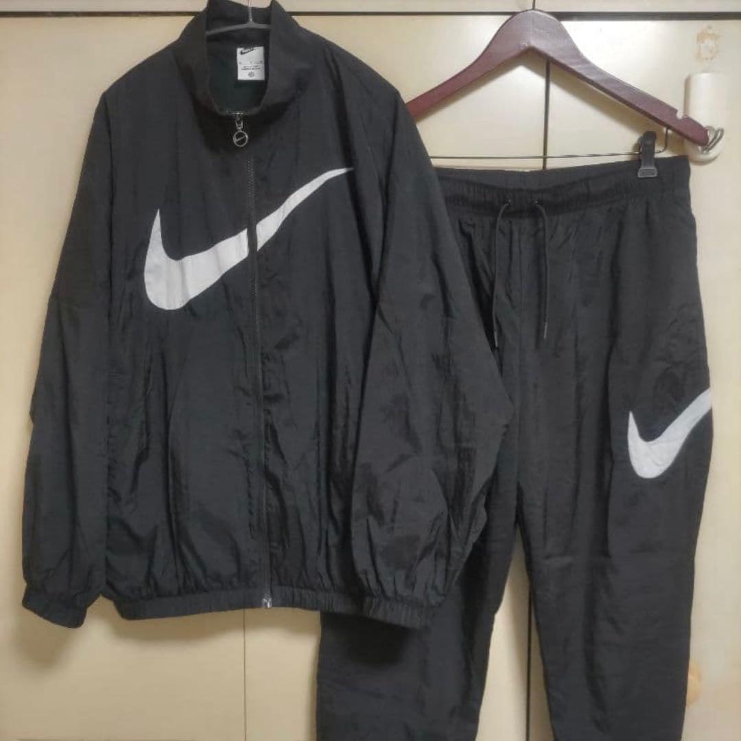 Nike ナイロンジャケット・パンツセット ブラック - メルカリ