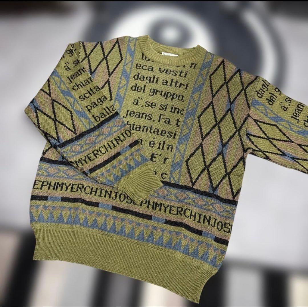 80s古着柄ニットgx1000 Passport yardsale dime