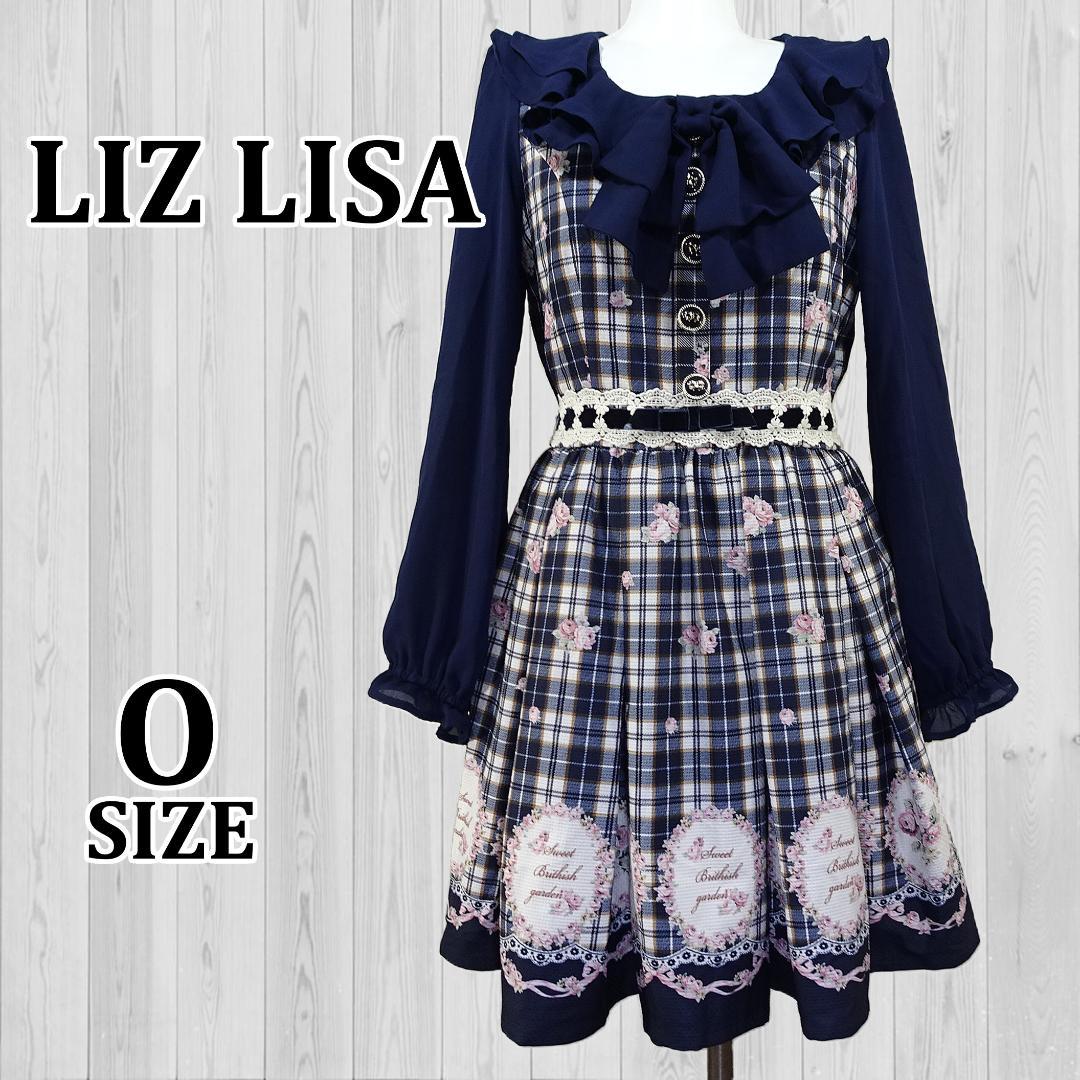 LIZLISA リズリサ チェックローズワンピース 花柄 ネイビー - メルカリ